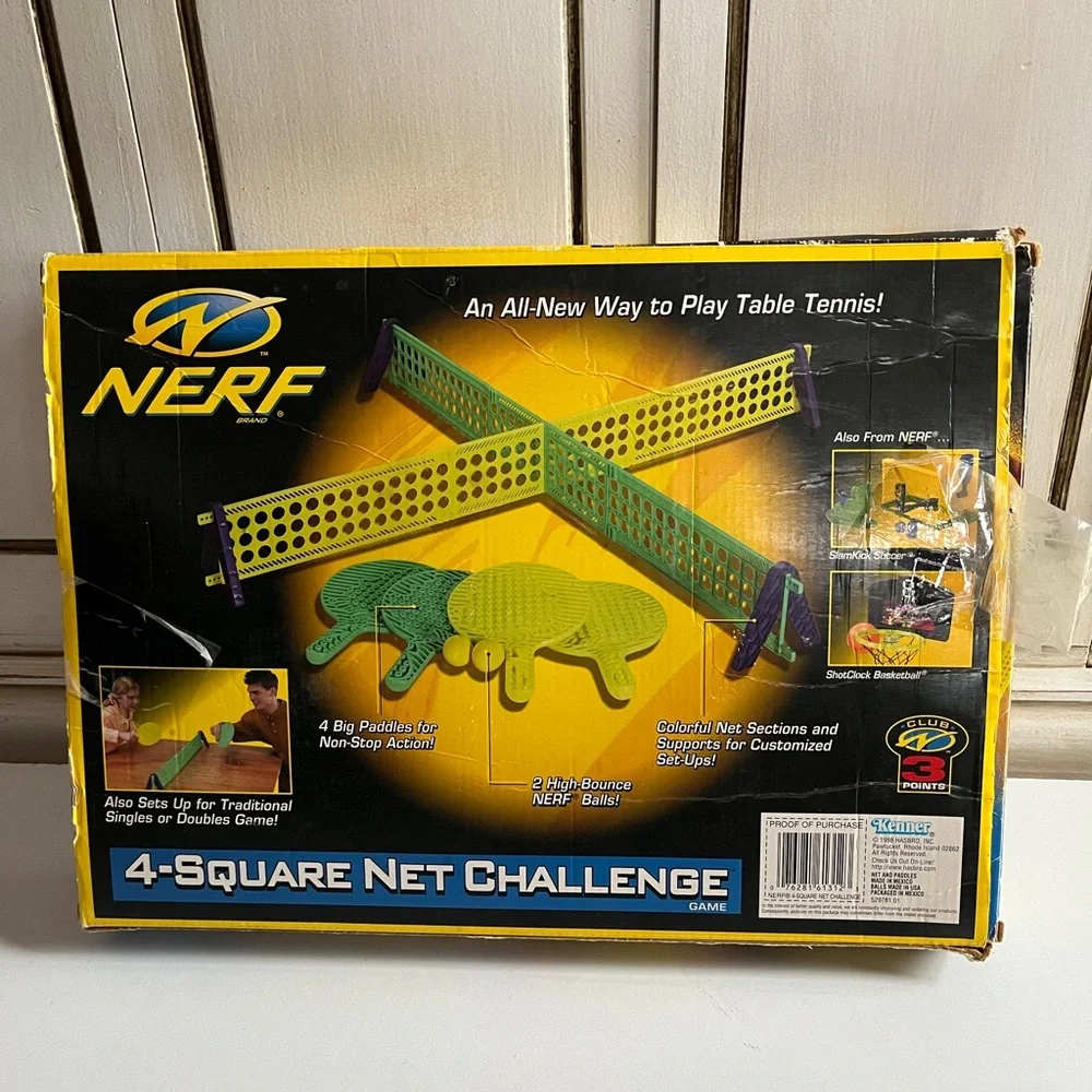 Vintage ‘98 Kenner Hasbro Nerf Sports Ping Pong 4-square Table Game